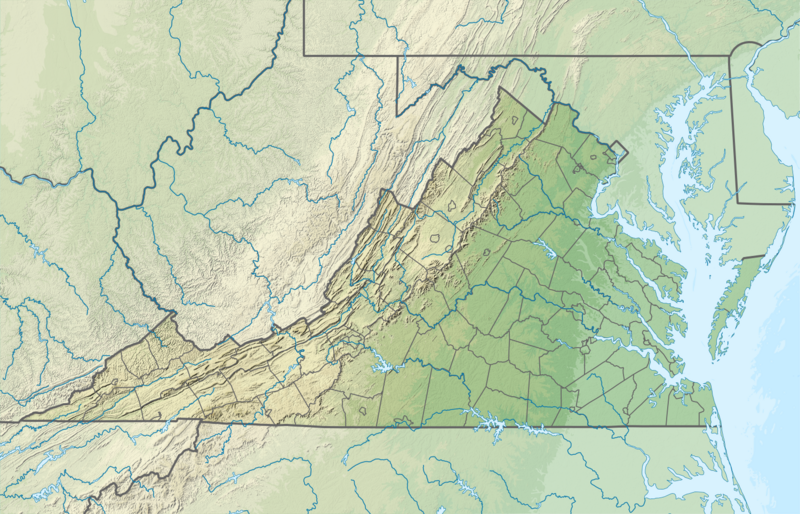 USA Virginia relief location map