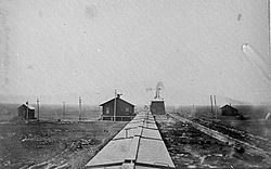 Union Pacific Railroad station in Willow Island, Nebraska (1867).jpg