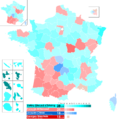 Élection présidentielle française de 1981 T1 carte départements & régions