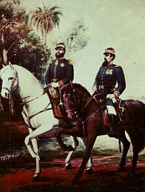 Archivo:Óleo del mariscal Francisco Solano López y el general José Eduvigis díaz a caballo,de Héctor da ponte.