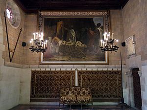 Archivo:097 Castell de Santa Florentina (Canet de Mar), la Llegenda de les Quatre Barres, de Pablo Béjar