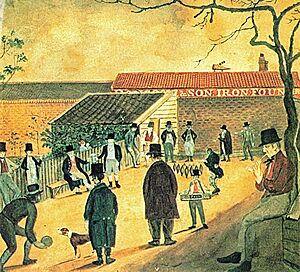 Archivo:1810 Ransome & Son - painting - outdoor ten pin bowling