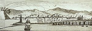 Archivo:BNE.Barcelona.Montjuic.Bombardeo.1842.detalle