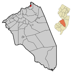 Burlington County New Jersey Incorporated and Unincorporated areas Bordentown Highlighted.svg