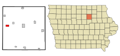 Butler County Iowa Incorporated and Unincorporated areas Dumont Highlighted.svg