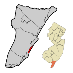 Cape May County New Jersey Incorporated and Unincorporated areas Stone Harbor Highlighted.svg
