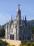 Catalunya en Miniatura-Tibidabo - Vista posterior del Temple Expiatori del Sagrat Cor