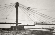 Archivo:Construccion del Puente Colgante de Santa Fe. Año 1924