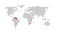 Distribución mundial del guppy.