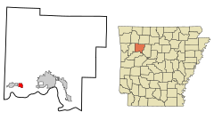 Johnson County Arkansas Incorporated and Unincorporated areas Hartman Highlighted.svg