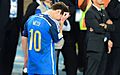 Lionel Messi in tears after the final