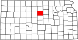 Map of Kansas highlighting Lincoln County.svg