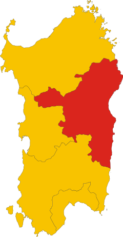 Map of province of Nuoro (region Sardinia, Italy) as of 2016.svg