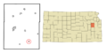 Osage County Kansas Incorporated and Unincorporated areas Melvern Highlighted