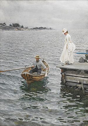 Archivo:Sommarnöje (1886), akvarell av Anders Zorn