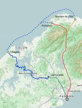 Archivo:Spanish trade routes across the isthmus of Panama