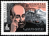 Archivo:The Soviet Union 1969 CPA 3799 stamp (Komitas and Rural Scene)