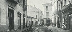 Archivo:1911-12-16, La Hormiga de Oro, Lo de Cullera (p. 794) (cropped) Lugar hasta donde las turbas arrastraron al juez y sitio donde mataron al secretario Fernando Tomás Pastor, Cabedo