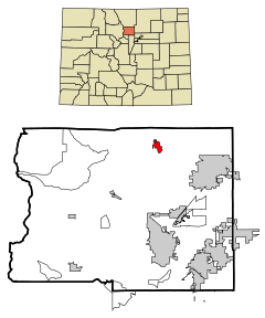 Boulder County Colorado Incorporated and Unincorporated areas Lyons Highlighted.svg