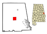 Chambers County Alabama Incorporated and Unincorporated areas La Fayette Highlighted.svg