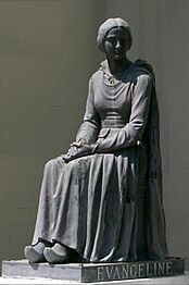 Evangeline statue St Martinville Louisiana closeup trim