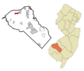 Gloucester County New Jersey Incorporated and Unincorporated areas Gibbstown Highlighted