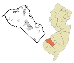 Gloucester County New Jersey Incorporated and Unincorporated areas Gibbstown Highlighted.svg
