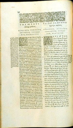 Archivo:Henri Estienne, Platón, Diálogo de Teeteto página142