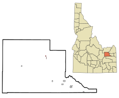 Jefferson County Idaho Incorporated and Unincorporated areas Hamer Highlighted.svg