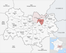 Locator map of Arrondissement Belley 2016.png