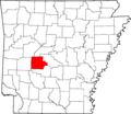 Map of Arkansas highlighting Garland County