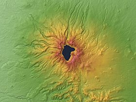 Archivo:Mount Paektu Relief Map, SRTM-1
