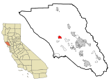 Sonoma County California Incorporated and Unincorporated areas Guerneville Highlighted.svg