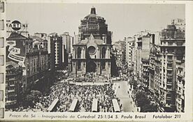 Archivo:Werner Haberkorn - Praça da Sé - Inauguração da Catedral - 25-1-54 - S. Paulo - Brasil - Fotolabor - 211