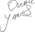 Óscar Yanes signature