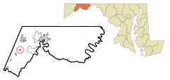 Allegany County Maryland Incorporated and Unincorporated areas Midland Highlighted.svg