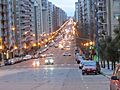 Avenida Colón en Mar del Plata al atardecer