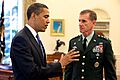 Barack Obama meets with Stanley A. McChrystal in the Oval Office 2009-05-19