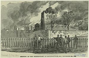 Archivo:Burning of the penitentiary at Milledgeville, GA - November 23 1864