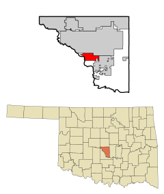 Cleveland County, Oklahoma Incorporated and Unincorporated areas highlighting Noble.svg