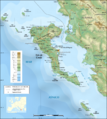 Corfu topographic map-es