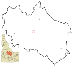 Custer County Idaho Incorporated and Unincorporated areas Clayton Highlighted.svg