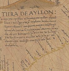 Detail Ayllon Map of Diego Ribero 1539.jpg