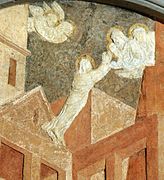 Donatello, storie di san giovanni evangelista, ascensione di s.g., 1434-43 dettaglio2