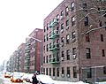 First Houses in winter from west