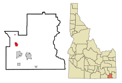 Franklin County Idaho Incorporated and Unincorporated areas Clifton Highlighted.svg