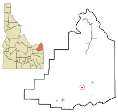 Fremont County Idaho Incorporated and Unincorporated areas Ashton Highlighted.svg