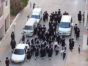 Archivo:Haredim allant a la synagogue
