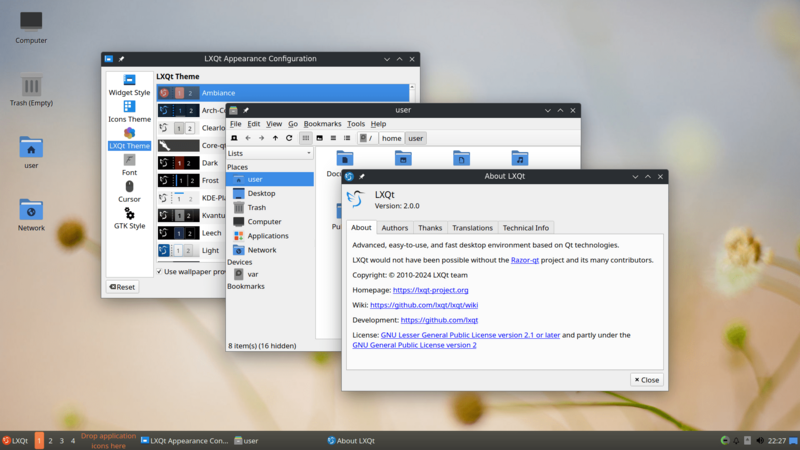 LXQt 2.0.0 Ambiance screenshot