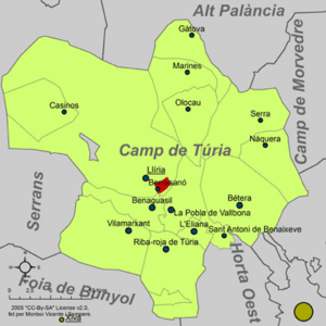 Archivo:Localització de Benissanó respecte del Camp de Túria